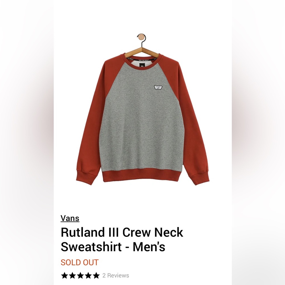 Men’s Vans Rutland III Crewneck Small